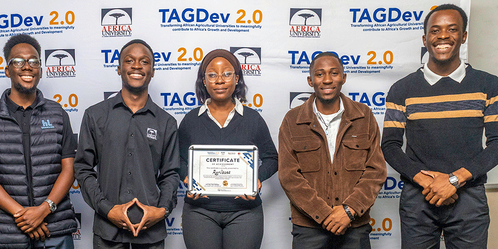 Nine pioneering groups stepped forward to present their ventures during the Agri-Innovation Challenge at Africa University.